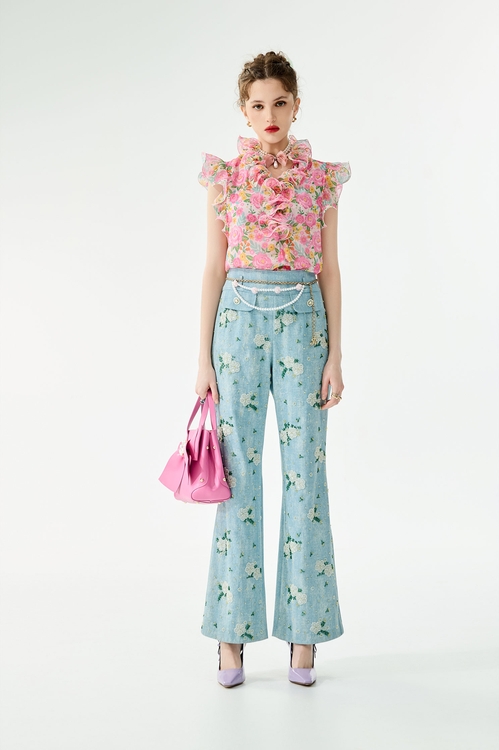 Floral Print Ruffle Detail Vest,,Floral Print Ruffle Detail Vest,Season (SS) Look,Mesh fabric,Midi skirts,Jackets,Outerwear,Season (SS) Look,Dresses,Season (SS) Look,sleeveless tops,Tops,Season (SS) Look,sleeveless tops,Chiffon