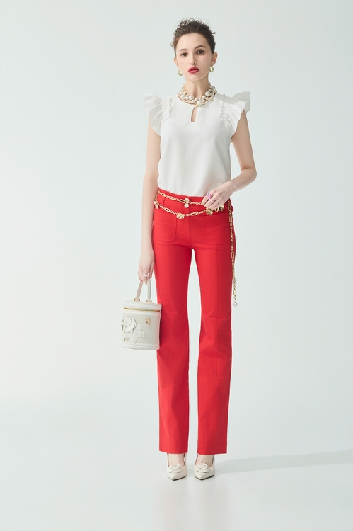 Ruffle Detail White Vest,,,Season (SS) Look,pants,Jumpsuits,Tops,bestselling,Season (SS) Look,sleeveless tops,Tops,Embroidered,Season (SS) Look,White tops,sleeveless tops