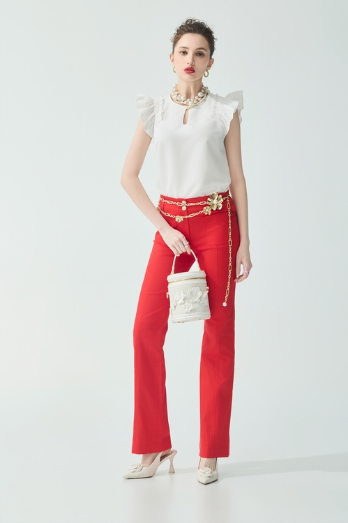 Ruffle Detail White Vest,,,Season (SS) Look,pants,Jumpsuits,Tops,bestselling,Season (SS) Look,sleeveless tops,Tops,Embroidered,Season (SS) Look,White tops,sleeveless tops