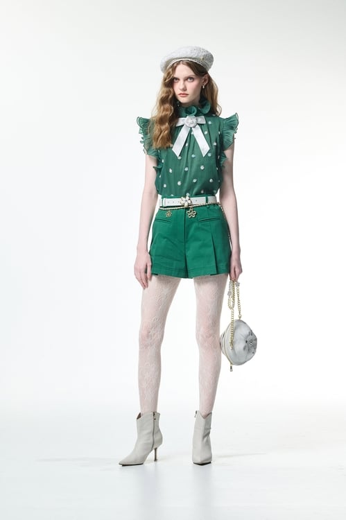 Jade Green Floral Detail Vest,Embroidered,Embroidered