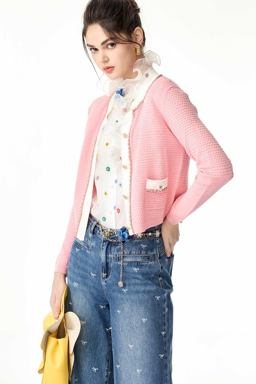 Floral Embroidery Ruffle Vest,Embroidered tops