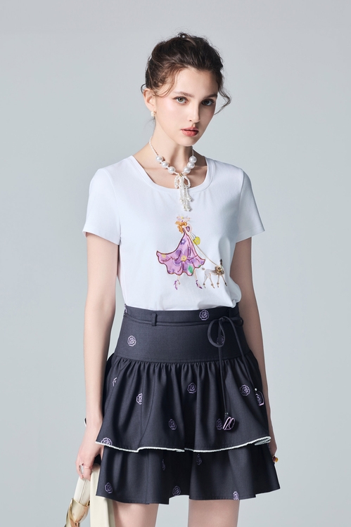 Front Graphic Print Short Sleeve Tee,dresses,Dresses