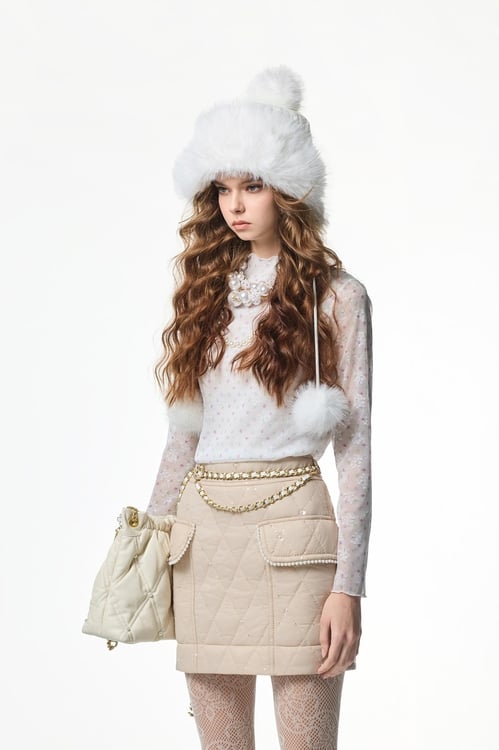 Floral Print Long Sleeve Top,Lace