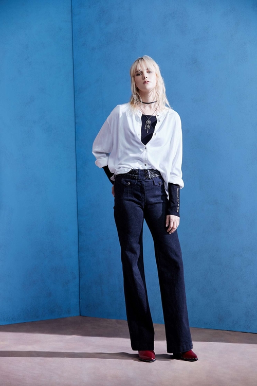 Basic Button Front Blouse,Rayon