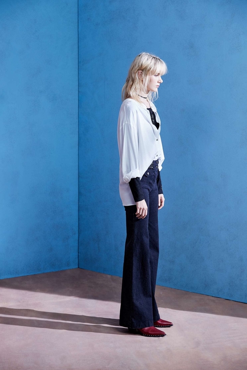 Basic Button Front Blouse,Rayon