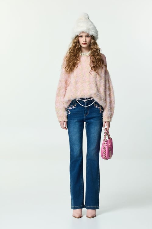 Pastel Gradient Knit Top,Knitted