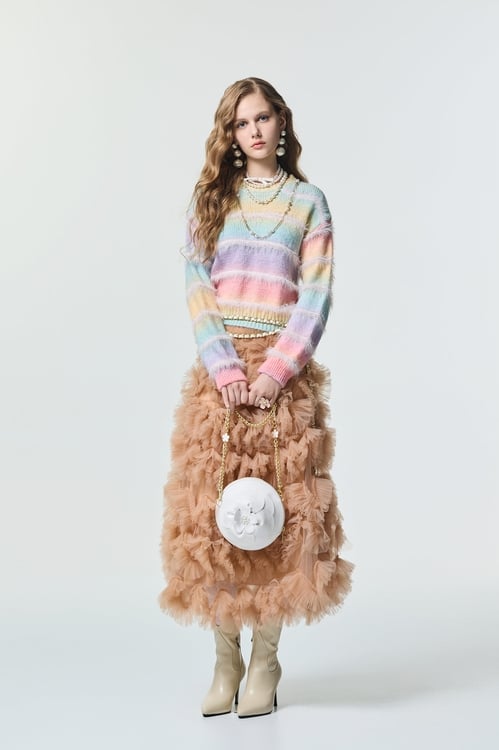 Multi Colour Gradient Knit Top,Tops