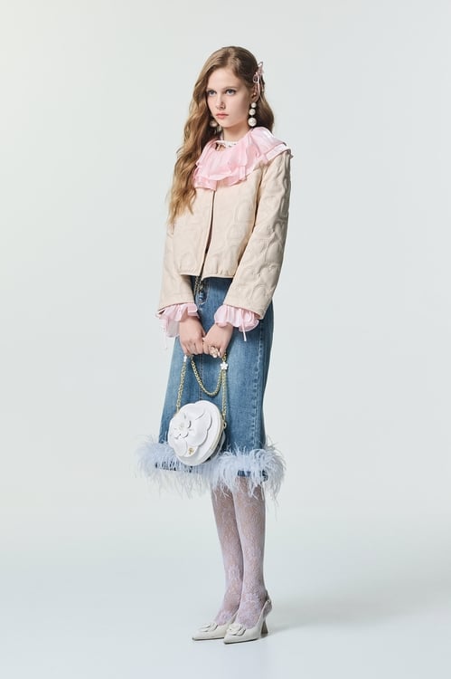 Flounce Neckline Pink Top,Tops