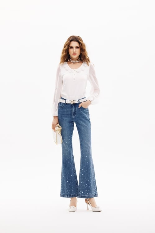 Floral Detail Knit Top,Knitted