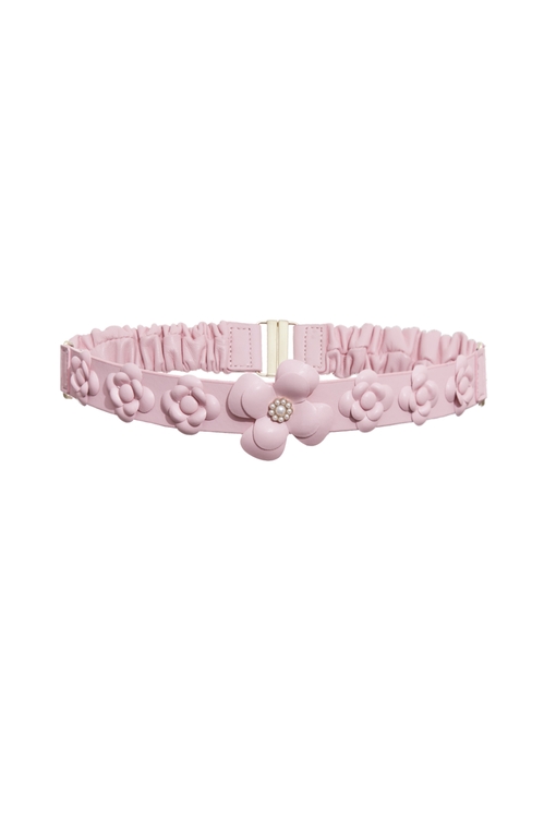 3-D Floral Detail Leather Belt,,3-D Floral Detail Leather Belt,Season (SS) Look,pearl,Belts,Leather,Season (SS) Look,pearl,Belts,Leather