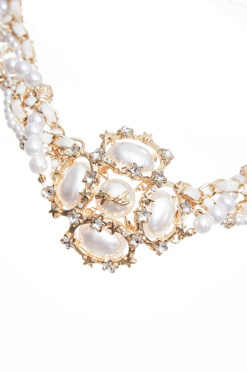 Braided Chain Pearl Detail Necklace,,Braided Chain Pearl Detail Necklace,Season (SS) Look,pearl,Season (SS) Look,Necklaces,Season (SS) Look,pearl,Necklaces