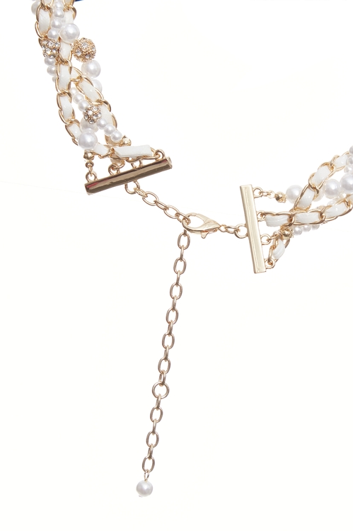 Braided Chain Pearl Detail Necklace,,Braided Chain Pearl Detail Necklace,Season (SS) Look,pearl,Season (SS) Look,Necklaces,Season (SS) Look,pearl,Necklaces