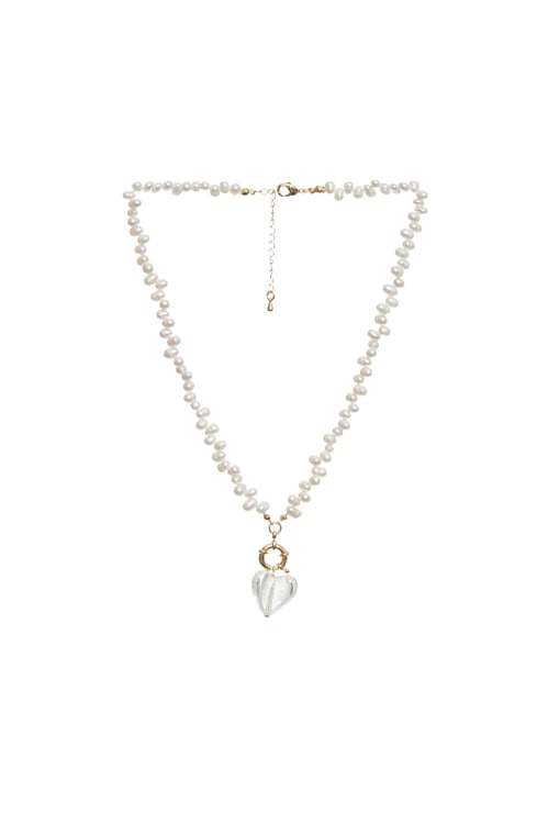 Irregular Pearl Heart Pendant Necklace,,Irregular Pearl Heart Pendant Necklace,Dresses,pearl,Season (AW) Look,Lace,bows,Necklaces,pearl,Season (AW) Look,Necklaces,Season (SS) Look,pearl,Necklaces