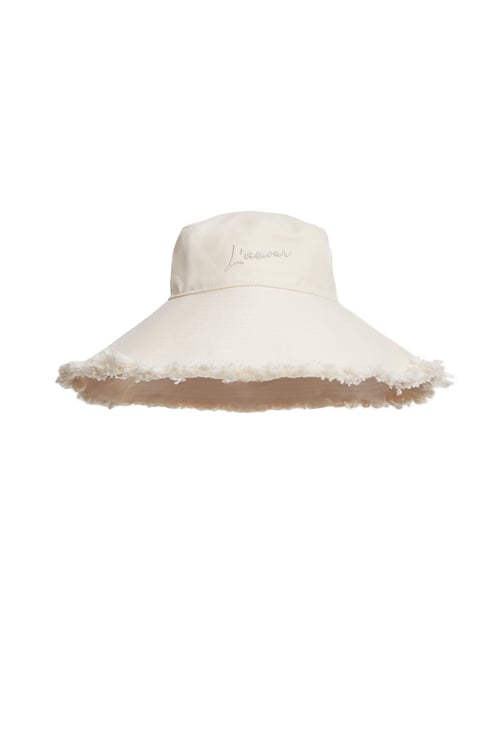 Embroidered Slogan Denim Sun Hat,Cotton