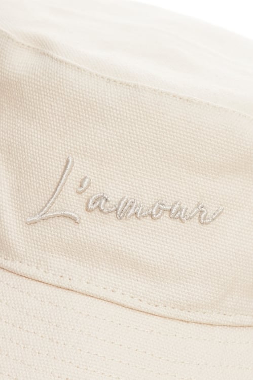 Embroidered Slogan Denim Sun Hat,Cotton