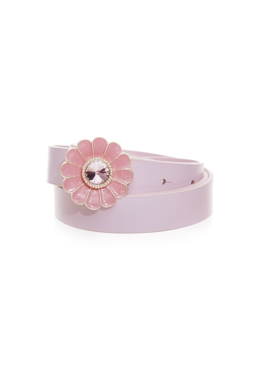 Floral Diamonte Detail Leather Belt,Leather,Leather