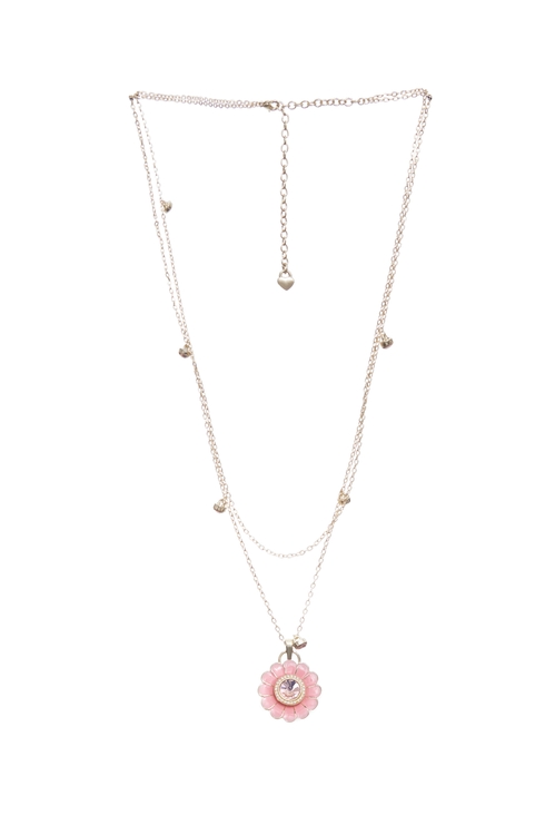 Floral Pendent Double Layer Necklace,,Floral Pendent Double Layer Necklace,Season (SS) Look,Necklaces,Season (SS) Look,pearl,Necklaces