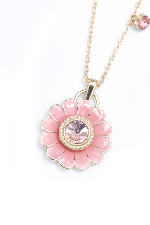 Floral Pendent Double Layer Necklace,,Floral Pendent Double Layer Necklace,Season (SS) Look,Necklaces,Season (SS) Look,pearl,Necklaces