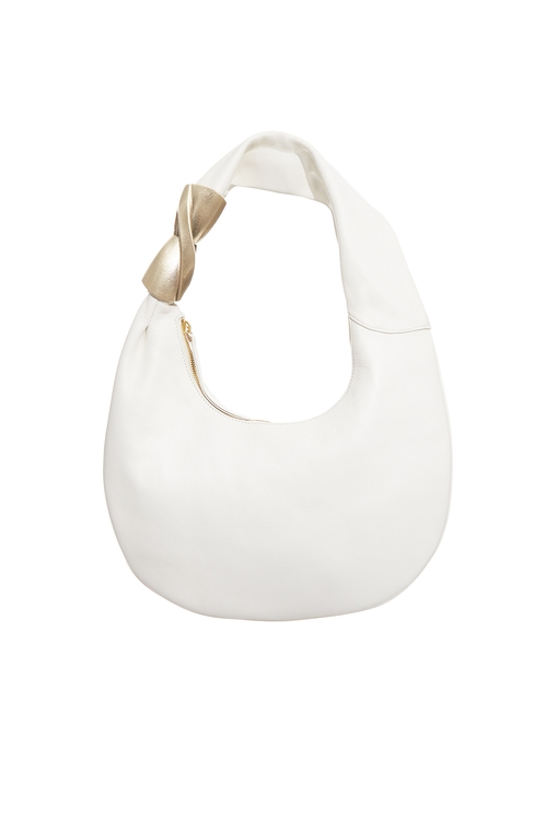 Minimalist Cresent Shoulder Bag,Leather,Leather