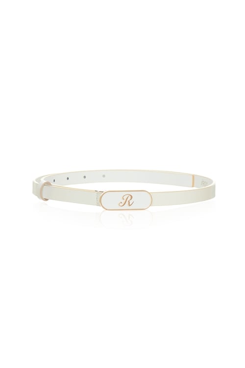 Classic R Logo Thin Leather Belt,Belts,Belts