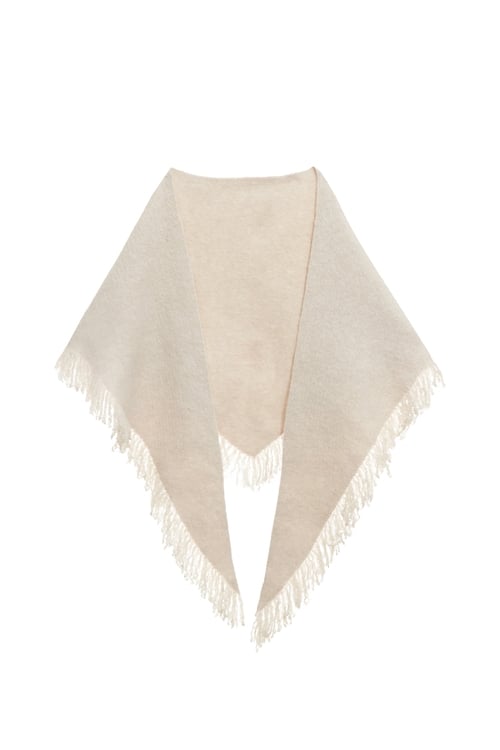 Cream Fringe Detail Shawl,Scarves