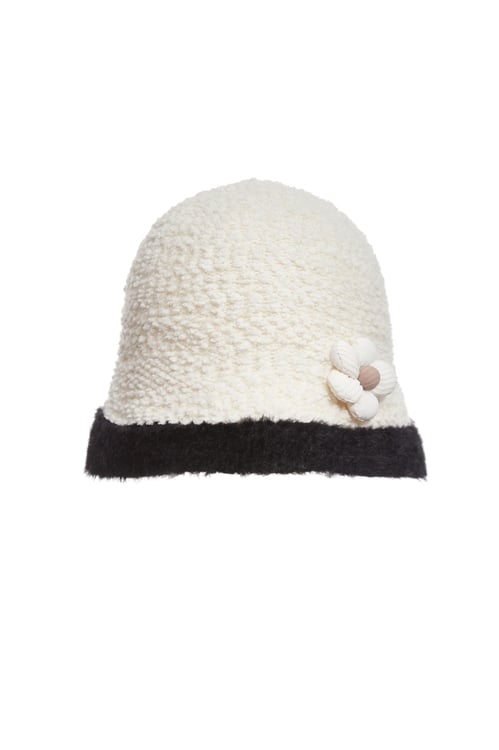 Floral Detail Fleece Hat,Hats
