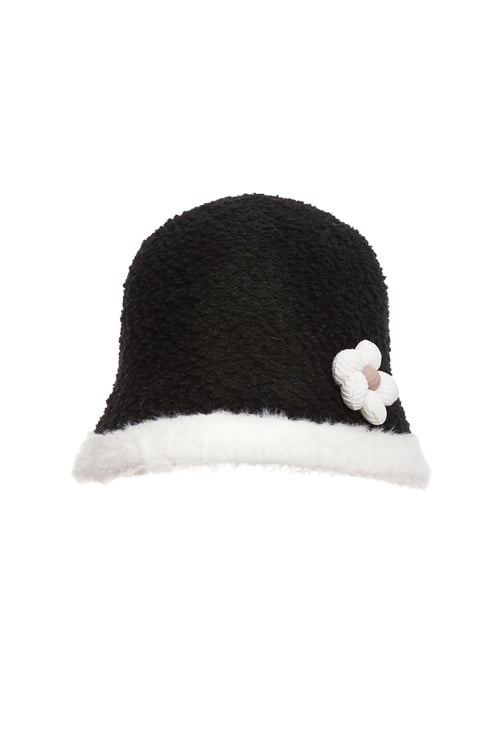 Floral Detail Fleece Hat,Hats