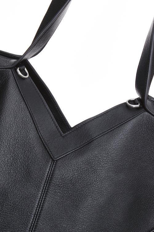 Minimalist Big Leather Tote Bag,Leather,Leather