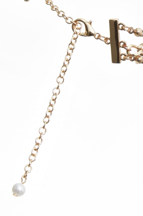 Classic Pearl Ribbon Necklace,bows