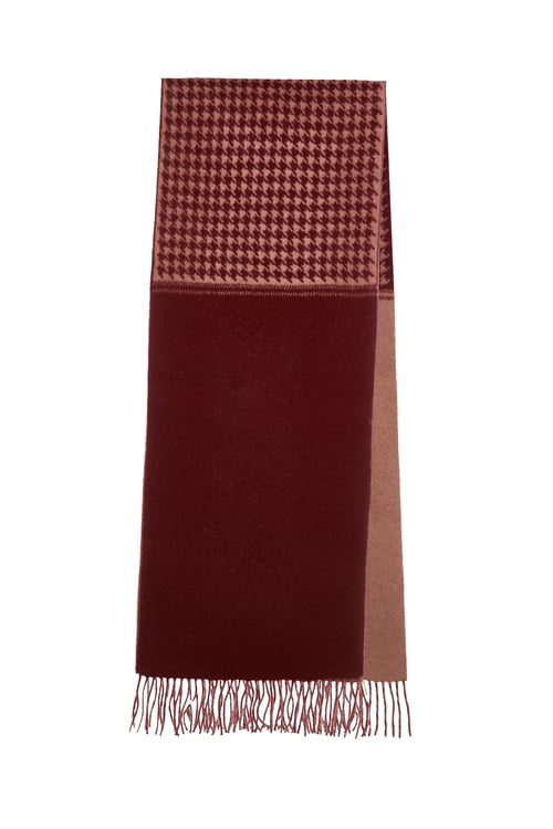 Classic Houndstooth Pure Wool Scarf,Purewool