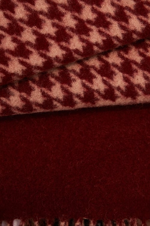 Classic Houndstooth Pure Wool Scarf,Purewool