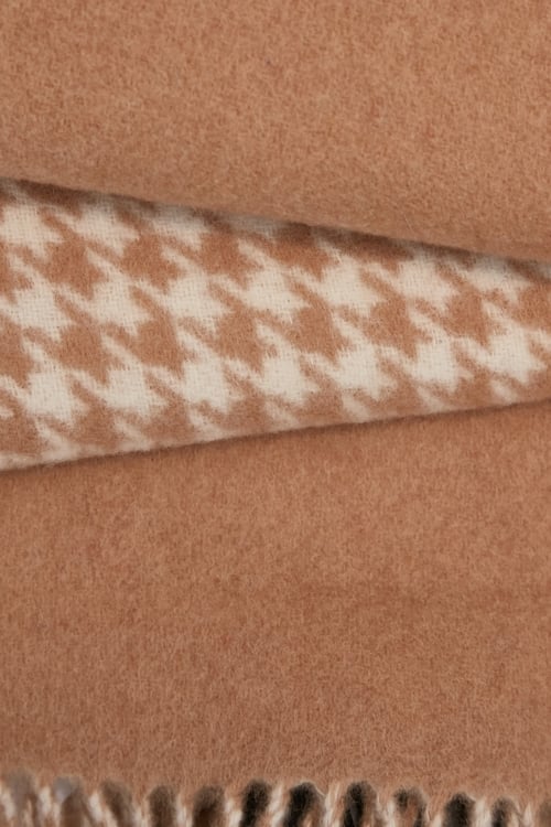 Classic Houndstooth Pure Wool Scarf,Purewool