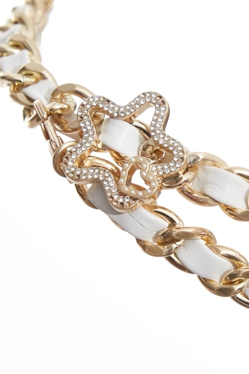 Braided  R Logo Charm Belt,,Braided  R Logo Charm Belt,Scarves,Stripe,Season (AW) Look,Knitted,pearl,Season (AW) Look,Necklaces,Season (AW) Look