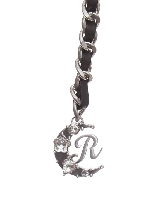 Braided  R Logo Charm Belt,,Braided  R Logo Charm Belt,Scarves,Stripe,Season (AW) Look,Knitted,pearl,Season (AW) Look,Necklaces,Season (AW) Look,Season (AW) Look