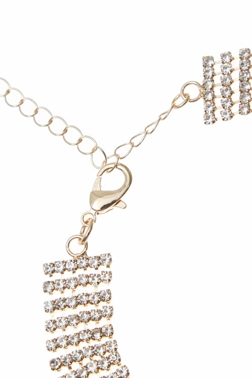 Diamonte Floral Chunky Necklace,Necklaces