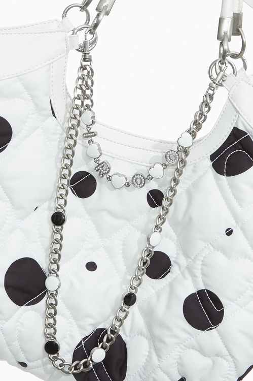 Black Polka Dot Quilted Handbag,,Black Polka Dot Quilted Handbag,Crossbody bags,Season (SS) Look,pearl,Leather,Crossbody bags,Season (SS) Look,pearl,Leather,Shoulder bags,Crossbody bags,Season (SS) Look,pearl,Season (SS) Look