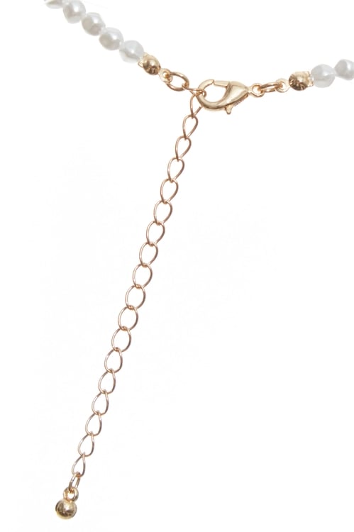 Pearl Ribbon Detail Necklace,Necklaces