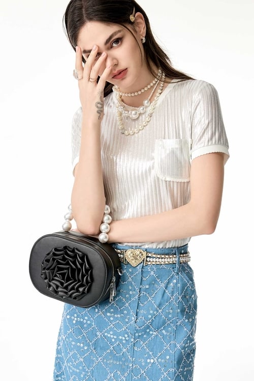 Floral Detail Classy Handbang,Crossbody bags