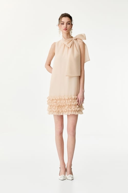 Bow Collar Detail Ruffle Hem Sleeveless Dress,,Bow Collar Detail Ruffle Hem Sleeveless Dress,cocktaildresses,Evening dresses,Season (AW) Look,bows,cocktaildresses,Season (SS) Look,Evening dresses,Lace,bows,Dresses,cocktaildresses,Season (SS) Look,pearl,Evening dresses,cocktaildresses,Season (SS) Look,Evening dresses,bows