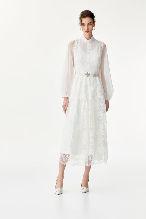Floral Lace Long Sleeve Maxi Dress,Maxi dresses