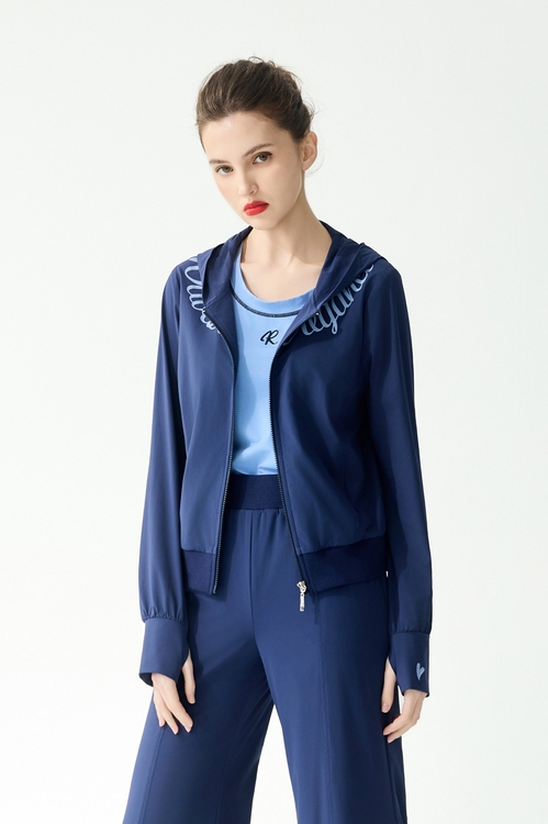 Printed Slogan Collagen Jacket,Hoodie jackets