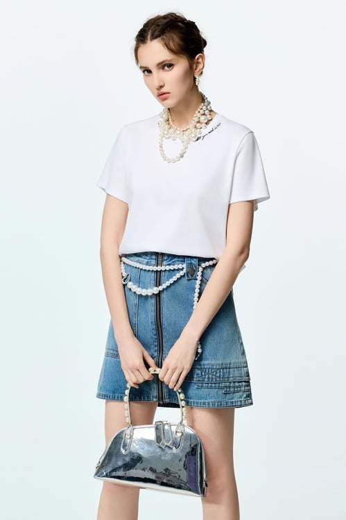 Asymmetric Denim Skirt,Denim skirts