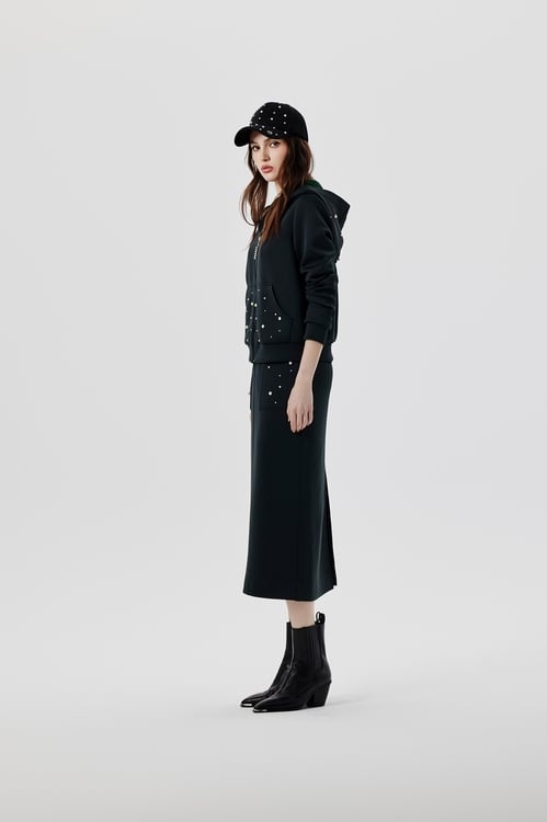 Pearl Detail Maxi Skirt,Midi skirts