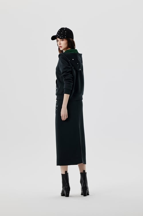 Pearl Detail Maxi Skirt,Midi skirts