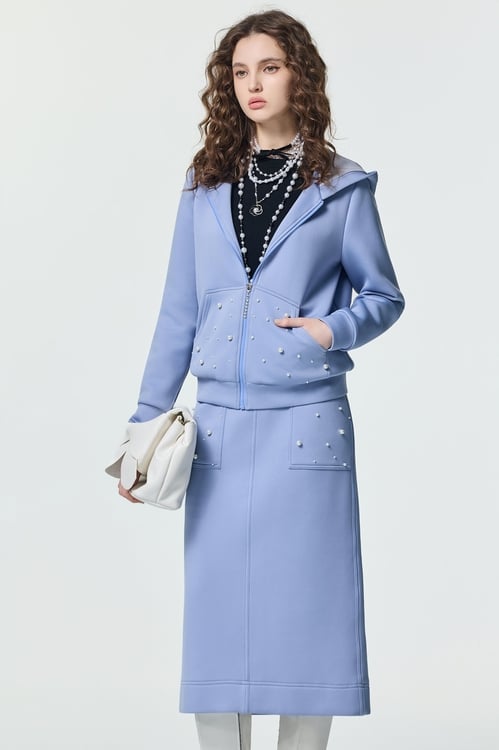 Pearl Detail Maxi Skirt,Midi skirts