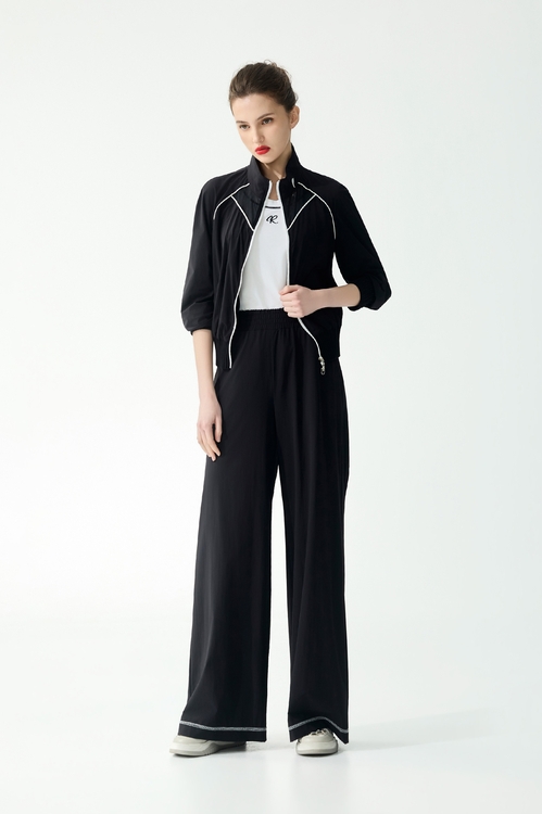 Contrast Stitch Detail Collagen Pants,Culottes,Culottes