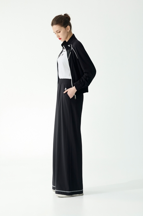 Contrast Stitch Detail Collagen Pants,Culottes,Culottes