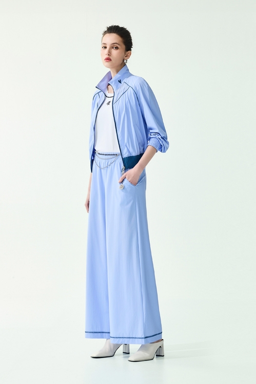 Contrast Stitch Detail Collagen Pants,Culottes,Culottes