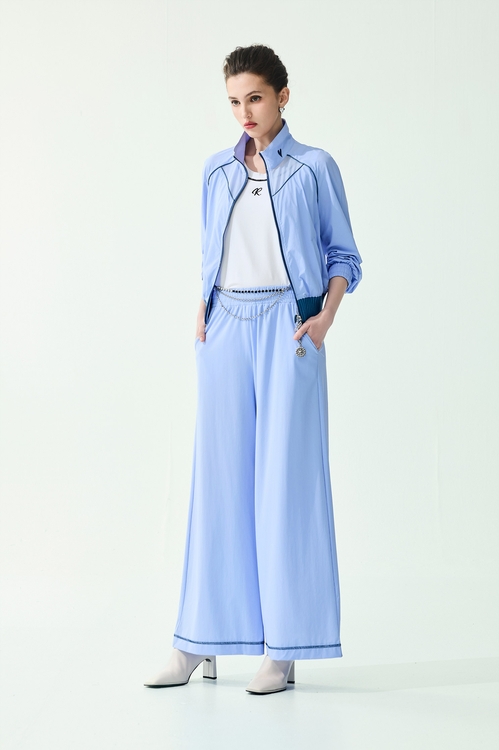 Contrast Stitch Detail Collagen Pants,Culottes,Culottes