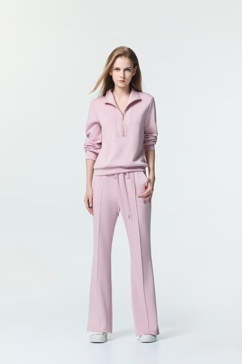 Boot Leg Casual Pants,Embroidered,Embroidered